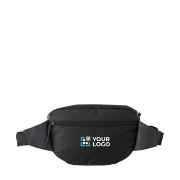 Riñonera de ripstop de 2 compartimientos y correa ajustable color gris vista de impresión