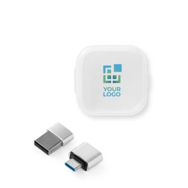 Set de adaptadores de plástico con formato USB-A y USB-C
