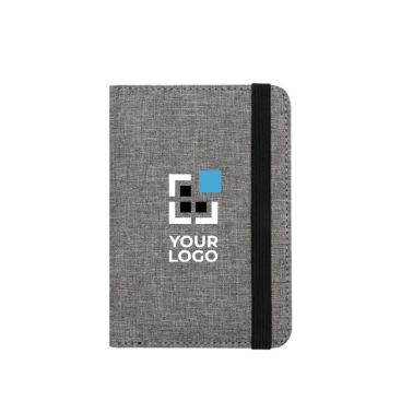 Porta pasaportes RFID de poliéster reciclado con bolsillos especiales