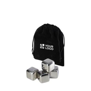 Juego de 4 cubitos de hielo reutilizables de acero inoxidable