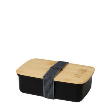 Fiambrera de plástico reciclado con tapa de bambú 500ml