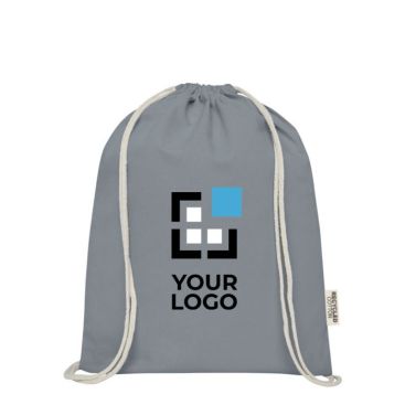 Bolsa de algodón reciclado resistente con cordones 140 g/m2