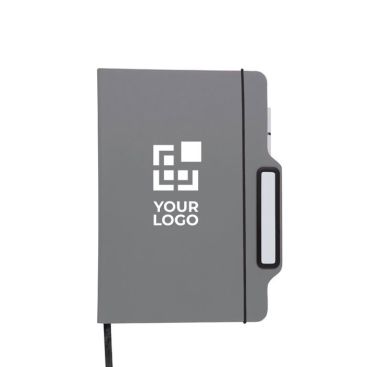 Libreta de tapa rígida y soporte lateral para el móvil hojas lisas