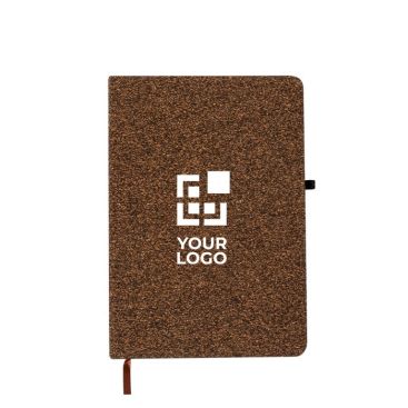 Libreta hecha de fibra de café y corcho de hojas a rayas A5