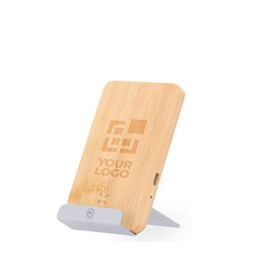 Soporte para móvil hecho de bambú con función cargador inalámbrico 15W
