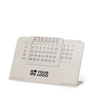 Calendario perpetuo hecho de caña de trigo con soporte plegable vista principal