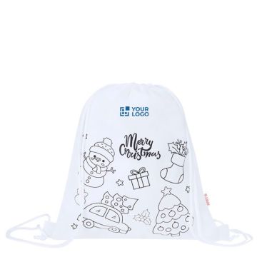 Mochila de cuerdas infantil edición navideña para colorear