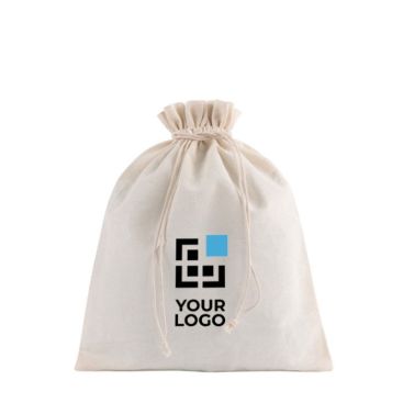 Bolsa mediana de algodón reciclado con cordones de cierre 120 g/m2
