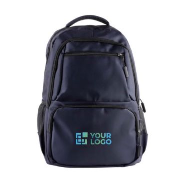 Mochila de cuero sintético con varios compartimientos en el exterior 15''