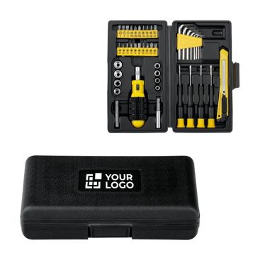 Juego de herramientas en acero y plástico de 45 piezas en estuche