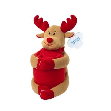 Peluche en forma de reno con manta polar incluida para niños Reindeer