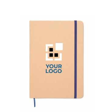 Libreta de cartón con banda y marca páginas a color hojas a rayas A5