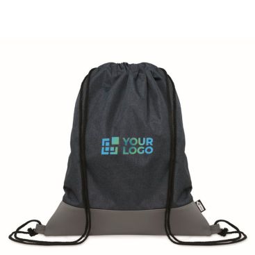 Mochila de cuerdas de poliéster RPET con detalle de cuero en la base