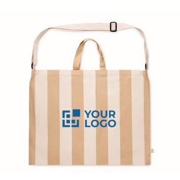 Bolsa de la playa con rayas verticales con asas y bandolera ajustable