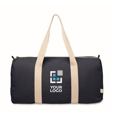 Bolsa de viaje con compartimiento lateral y detalles en color natural