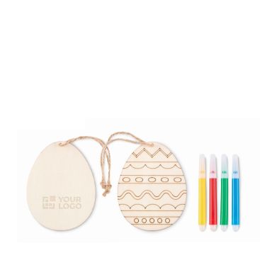 Set para pintar de un huevo de pascua para colgar y 4 rotuladores
