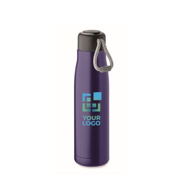 Botella antifugas de acero inoxidable con asa de cordón 500ml
