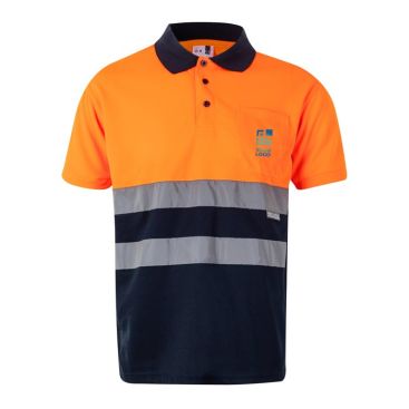 Polo laboral bicolor con efecto ojo de pájaro en poliéster 160 g/m2 