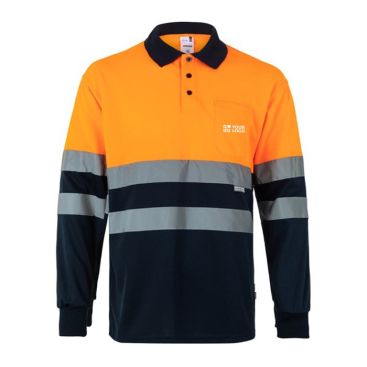 Polo bicolor de trabajo en manga larga extra grande 160 g/m2 