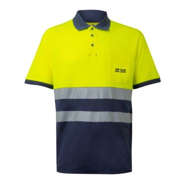 Polo de trabajo de piqué bicolor de manga corta 150 g/m2 