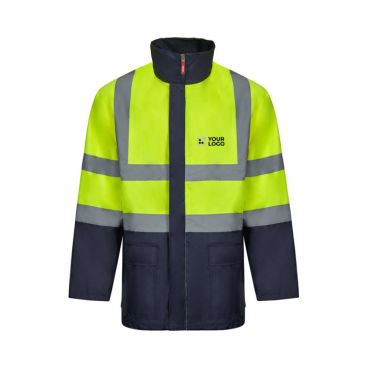 Parka laboral 4 en 1 bicolor de poliéster con revestimiento 180 g/m2 