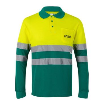 Polo de piqué unisex de manga larga de algodón y poliéster 150 g/m2 