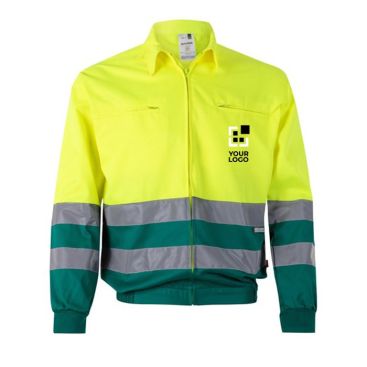 Chaqueta laboral bicolor unisex con poliéster y algodón 210 g/m2 