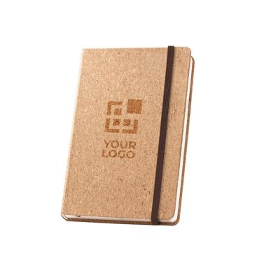 Libreta con tapas de corcho con cinta y portalápices A5 hojas lisas