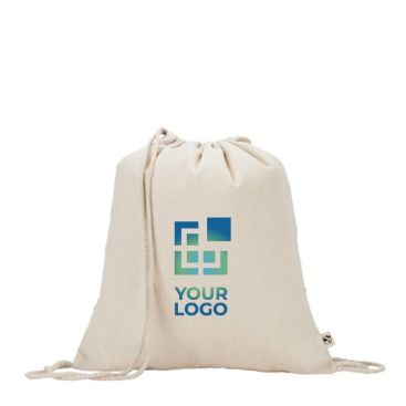 Mochila de cuerdas de algodón reciclado en color natural 180 g/m2