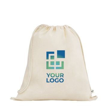 Mochila de cuerdas hecha de algodón orgánico con asas 140 g/m2
