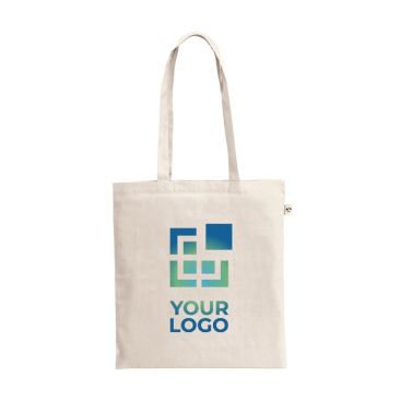 Bolsa de la compra de algodón orgánico con asas largas 180 g/m2