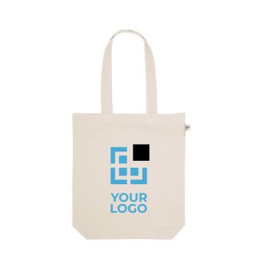 Bolsa de algodón reciclado y poliéster con asas largas 280 g/m2