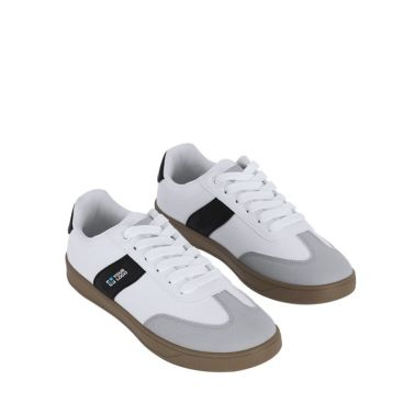 Zapatilla de piel suave y cordones a juego con suela de goma vista principal