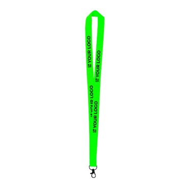 Lanyard en colores neones de poliéster con gancho giratorio vista principal
