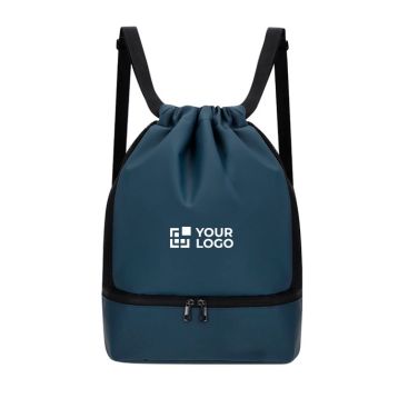 Mochila de cuerdas de PU con bolsillo en la base para zapatos