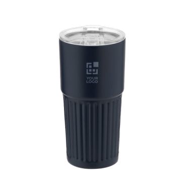 Vaso de acero inoxidable reciclado de diseño en relieve 500ml