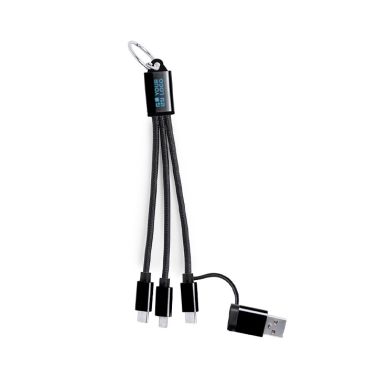 Cables de carga en materiales reciclados con mosquetón para transporte