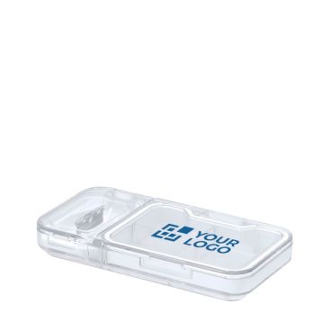 Pastillero con 4 compartimientos y cuchilla para partir pastillas Pastillero con 4 compartimientos y cuchilla para partir pastillas