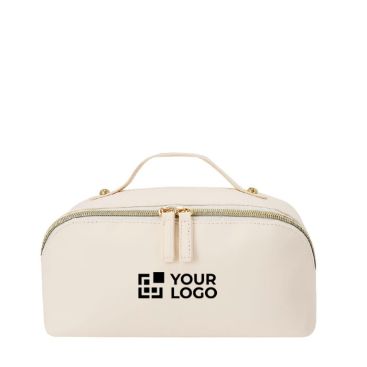 Elegante neceser de PU con amplio compartimiento y asa de transporte vista principal