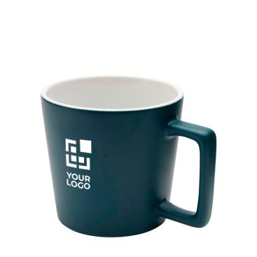 Taza de cerámica con acabado mate y asa en forma cuadrada 370ml vista principal