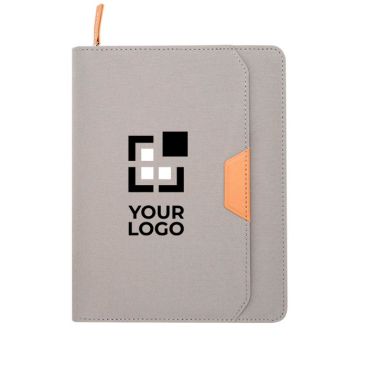 Portafolio de plástico reciclado redondeado A5 hojas a rayas