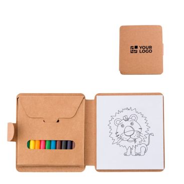 Set para niños con 12 dibujos para colorear y 12 lápices de colores