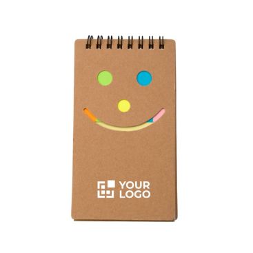 Práctico bloc de 50 notas y 150 tiras adhesivas con espiral