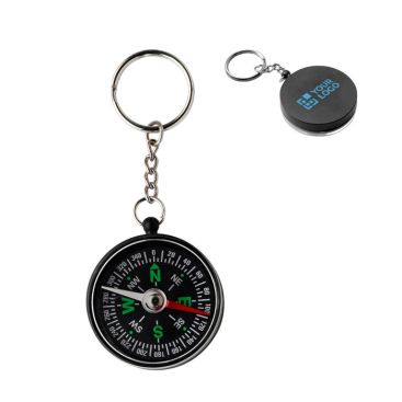 Llavero personalizable de plástico con brújula incluida
