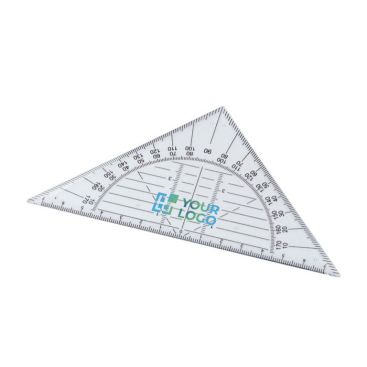 Escuadra de plástico transparente rígido con medición de 45º