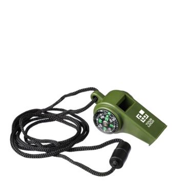 Silbato con brújula y termómetro en el lateral con cordón para cuello
