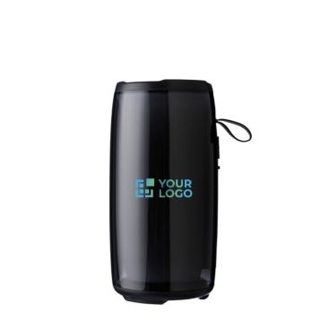 Altavoz negro con múltiples modos de iluminación ideal para exteriores color multicolor vista de impresión