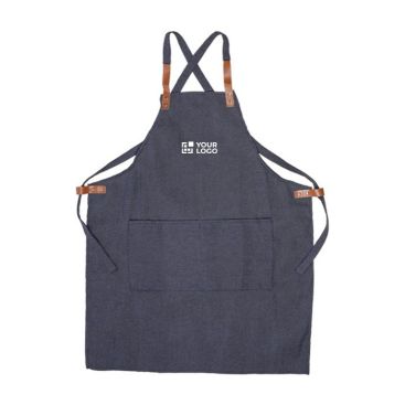 Delantal de poliéster y algodón con 2 bolsillos delanteros