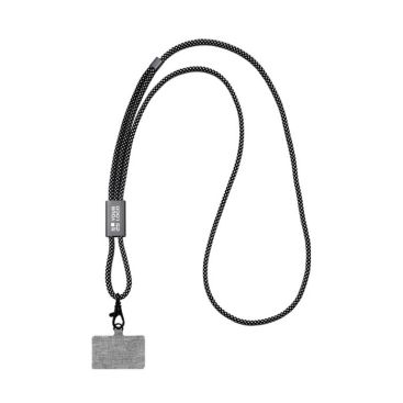 Lanyard de RPET elegante para la funda de móvil BrandCharger color grafito vista de impresión
