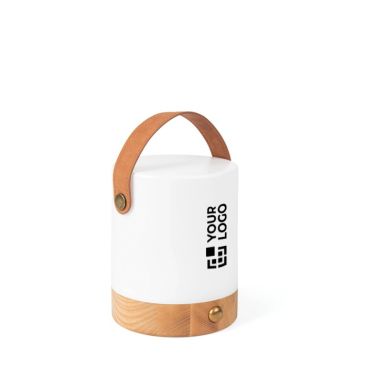 Linterna portátil ecológica con dos modos de luz y base de madera